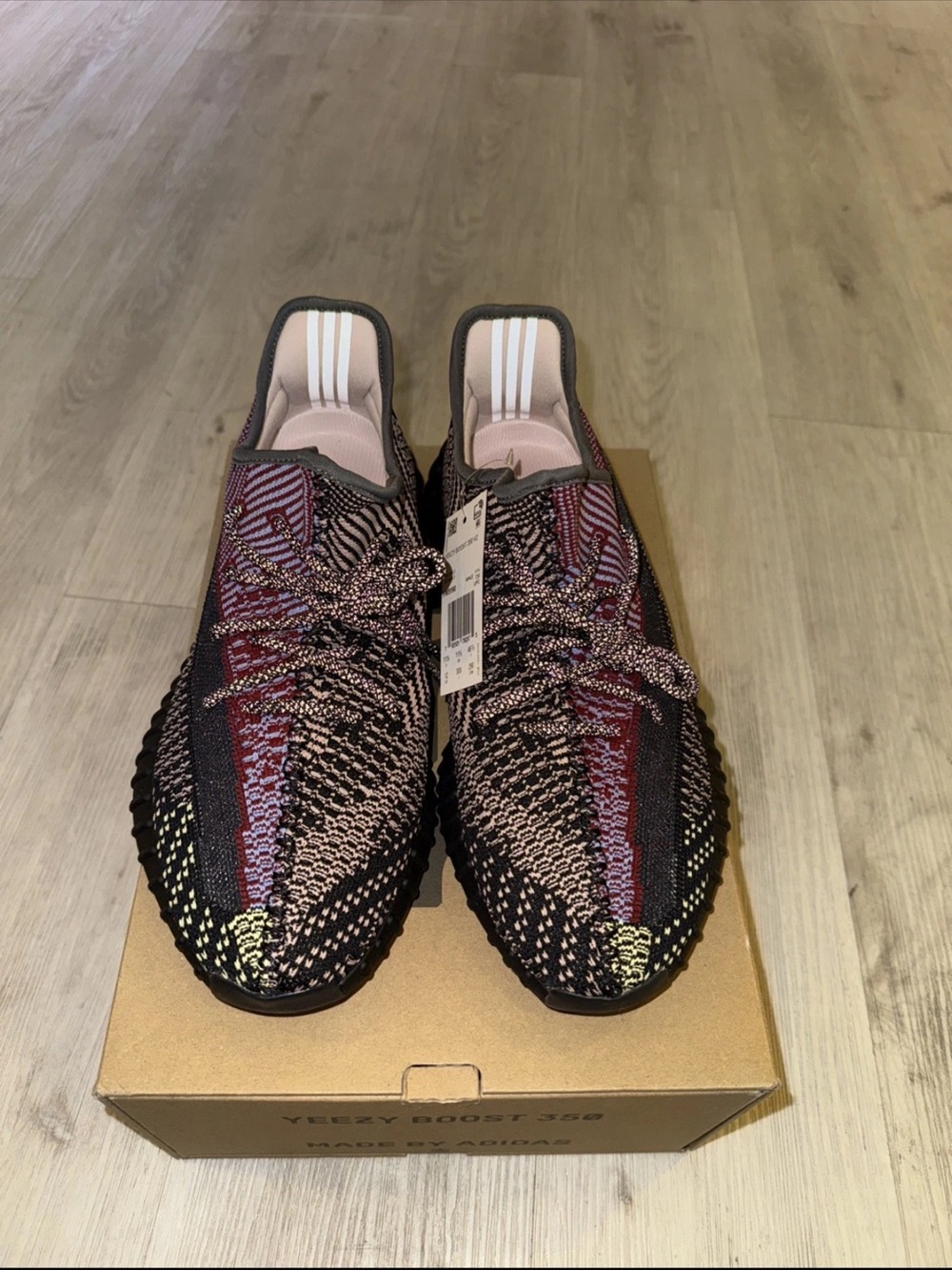 adidas Yeezy Boost 350 V2 Black Pink MulticolorYecheil Knit Sneakers